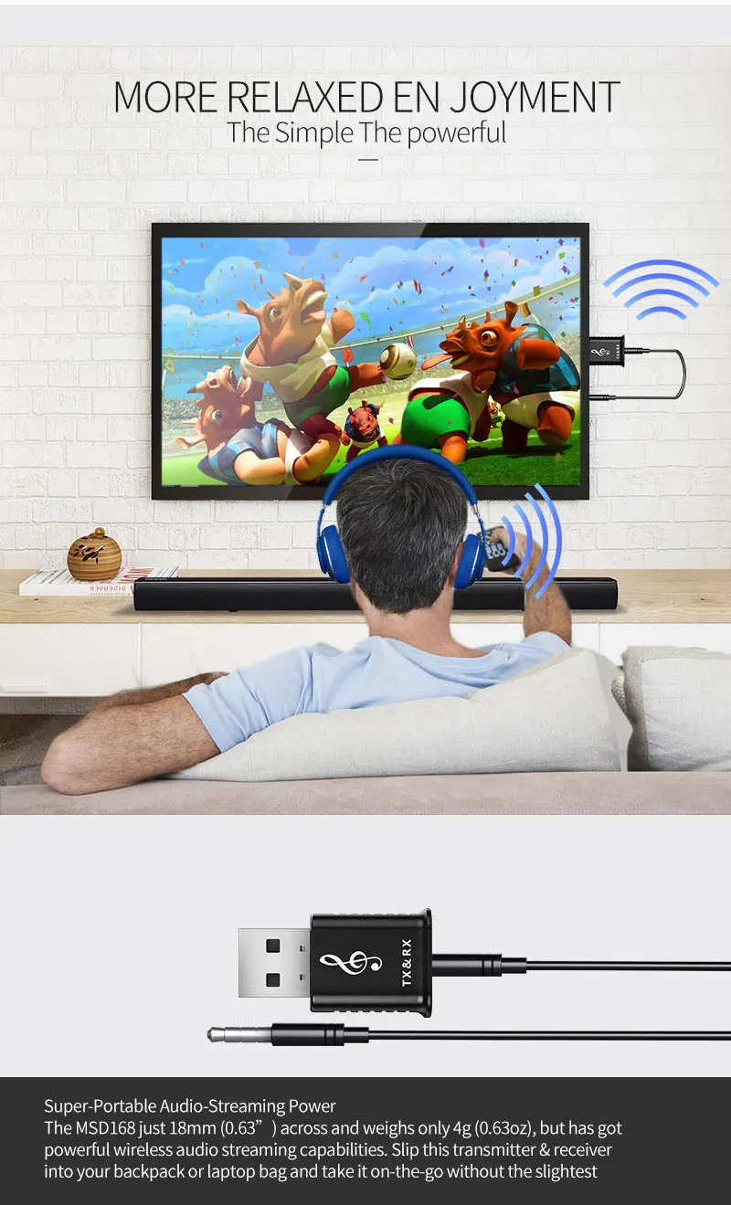 Bluetooth 5,0 передатчик приемник 2в1 Bluetooth стерео AUX RCA USB 3,5 мм аудио беспроводной адаптер для ТВ ПК автомобильный комплект наушников