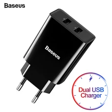 Baseus mi ni Dual USB зарядное устройство с европейской вилкой, настенное быстрое зарядное устройство для iPhone, samsung, Xiaomi mi, huawei, портативное зарядное устройство для мобильного телефона