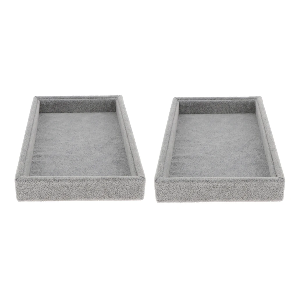 2 pcs Velvet Jewelry Tray Jewelry Accessory For Rings Earrings Watches Button Ring Showcase Jewelry Storage Box