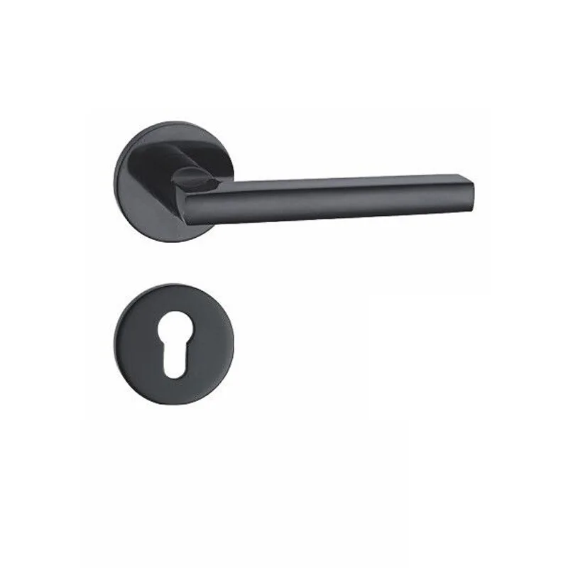 

8813 Split Type Black Alumimum Split Type Lock Black And White with Pattern Doorknob Protector Bedroom Simple Handle Lock with L