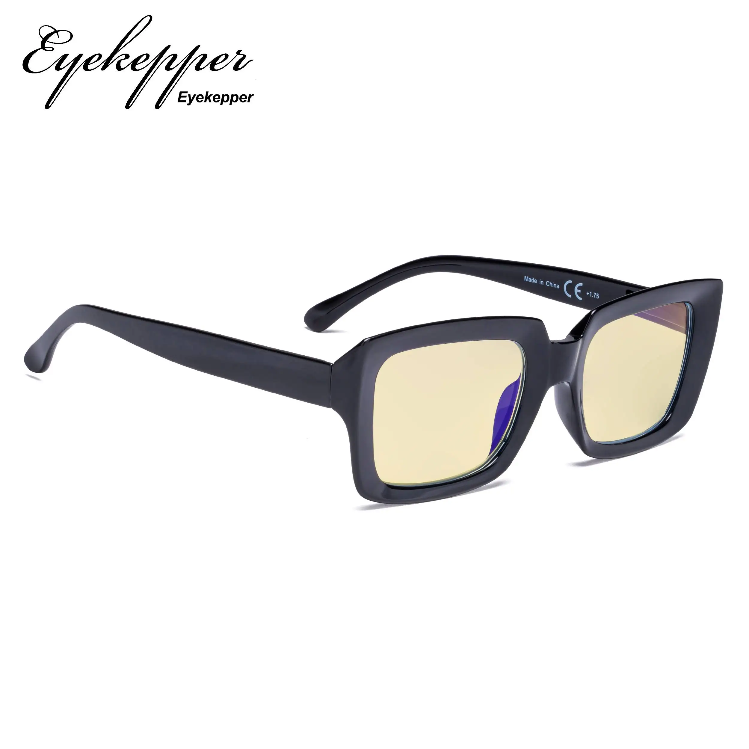 TM9107 Eyekepper, синий светильник, блокирующие очки с желтым фильтром, большие квадратные компьютерные очки для женщин