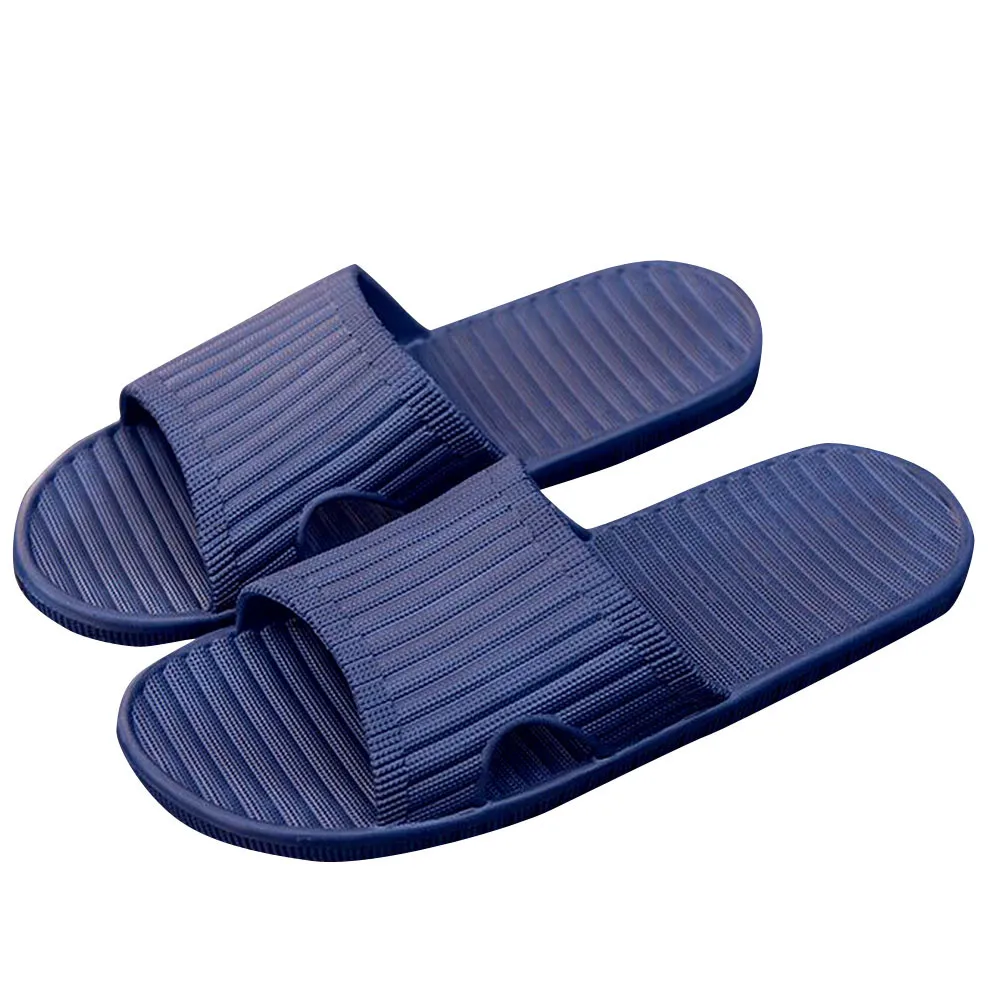 Для мужчин противоскользящие Тапочки для ванной, на плоской подошве, мужские Тапочки для ванной, на плоской подошве, летние сандалии для дома и прогулок; модные тапочки шлепанцы Zapatillas De Hombre# A - Цвет: Navy