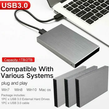 

YD10 External 1TB 2TB Office Mobile Music Video Portable Computer Accessory Add On Memory Ultra Thin Hard Disk Drive USB 3.0