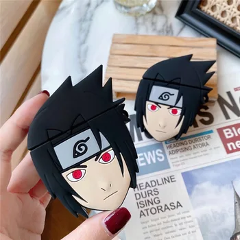 

For Airpods Case,3D Cartoon Cute Naruto Uchiha Sasuke Case For Airpods 1/2 Case Silicone Earphone Cover FOr Boys
