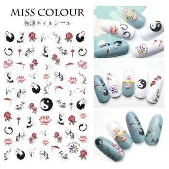 

DIY Nail Stickers Blue and white porcelain Image Water Sliders Colorful Face Nail Art Transfer Decal Manicure Wrap Decoration