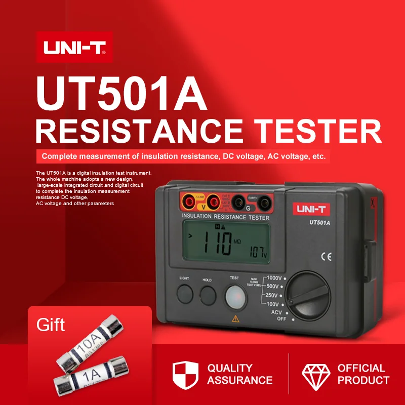 UNI T UT501A 1000 В изоляционный Измеритель сопротивления заземления Мегаомметр