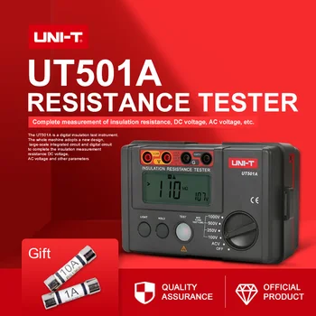 

UNI-T UT501A 1000V Insulation Earth Ground Resistance Meter Megger Auto Range Ohm Tester Megohmmeter VoltmeterTester