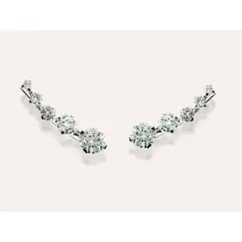 

Silver earrings climbers with zircons definition