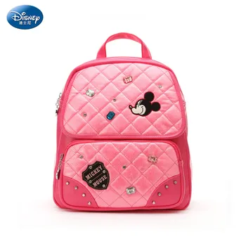 

Disney Women's Backpack Cartoon Mickey Grid SchoolBags PU Waterproof Interior Large Capacity Backpack Fashion Party SchoolBags