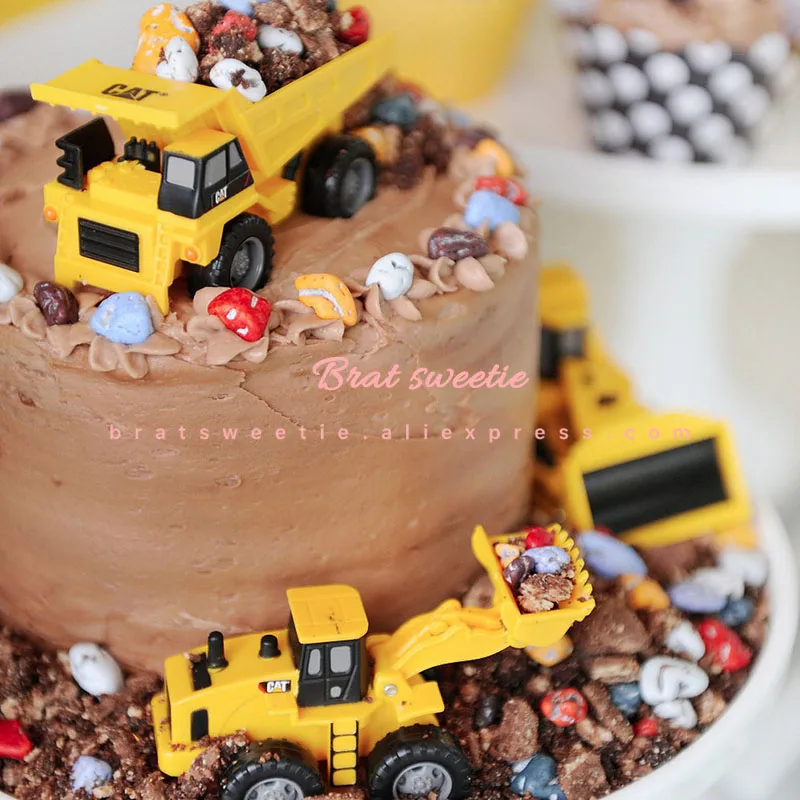 Decoration Camion Benne A Gateau Sous Construction Construction D Emballage De Cupcake Fournitures De Fete D Anniversaire Aliexpress