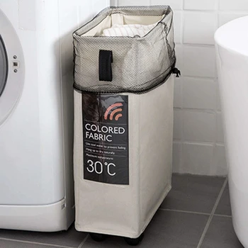 

Foldable Storage Basket with Wheels Caster Laundry Basket Collapsible Large Hamper Barrel Dirty Clothes Laundry Bag Organization