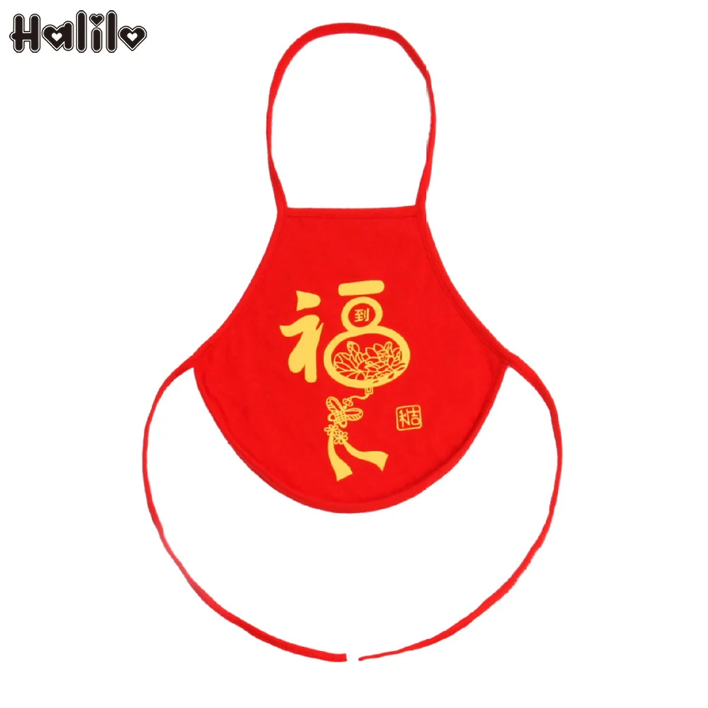 Фартук для новорожденных Halilo фартук из 100% хлопка красного цвета в китайском