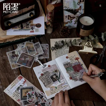 

Mohamm 60Pcs Ins Wind Plant Hand Account Collage Stickers Decoration Scrapbooking Paper Creative Stationary School Supplies