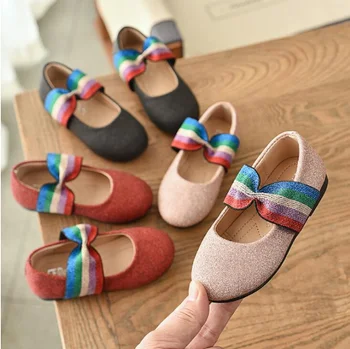 

Bling Sequined Children Performance Party Shoes Girls Flat Dress Shoes #21-36 Spring Autumn Toddler Girl Shoes Princess Shoes