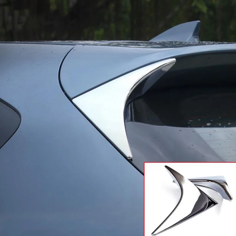 Для Mazda Cx-5 Cx5 2012 2013 хромированный спойлер на заднее стекло боковое крыло тройное Угловое покрытие отделка молдинг Декор