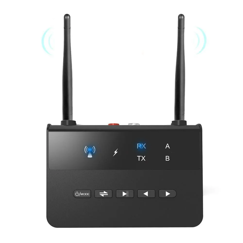 1Pcs 80M Bluetooth 5 0 RCA Transmitter Receiver Bypass Music Audio Wireless Adapter 3 5mm AUX Jack For TV PC Car Headphones