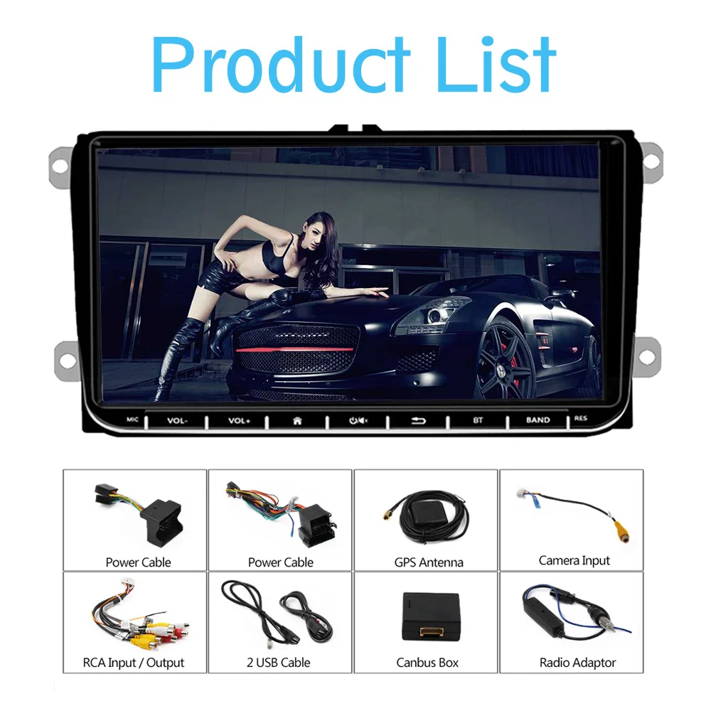 9 'ƈ Din GPS Android автомобильный радиоприемник для VW/Seat + Carplay Airplay Siri FM BT CAM