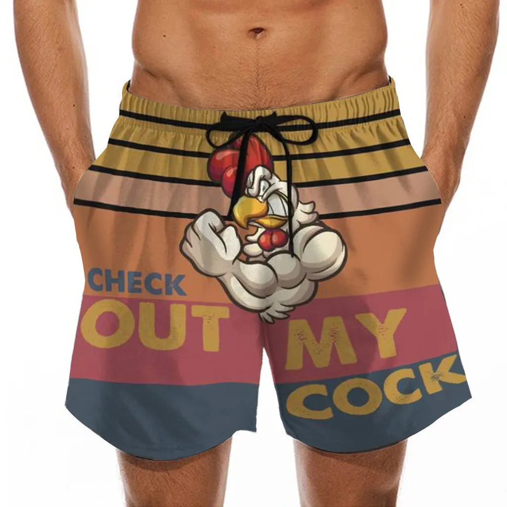 Мужские Короткие повседневные пляжные шорты на завязках с забавным принтом