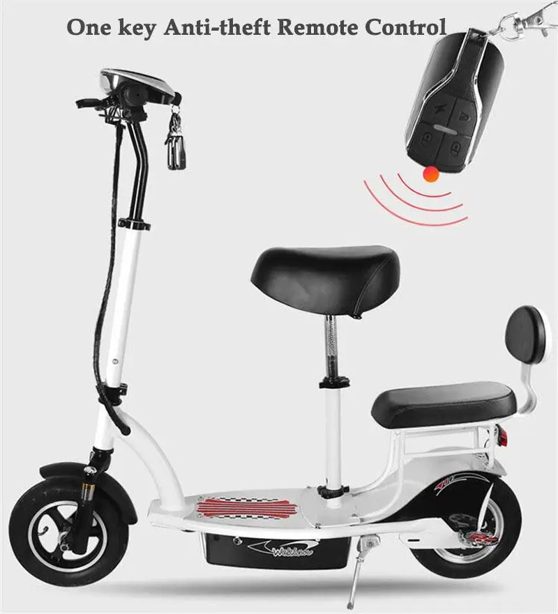 10 Inch Folding Mini Electric Scooter 2 Wheel Electric Scooters 36V 350W Protable Electric Kick Scooter With Seat For Women Lady