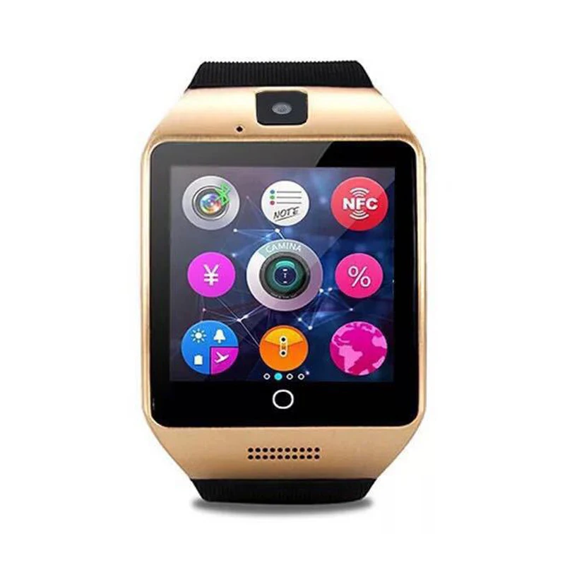 Q18 Смарт-часы камера Sim карта TF смарт-браслет Bluetooth спортивный сенсорный экран умные часы для мужчин для телефона Android DZ09 a1 - Цвет: Gold