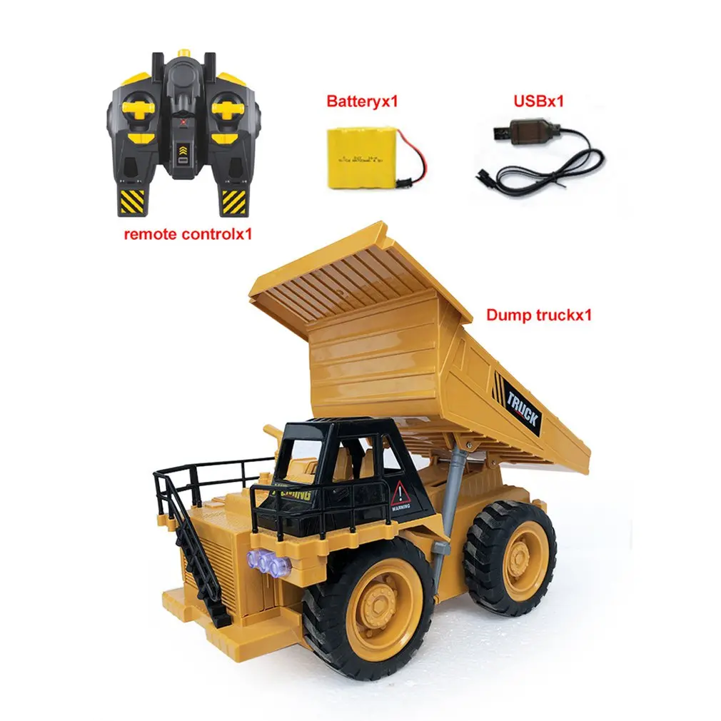 

2019 NEW 6CH 1:16 RC Truck Alloy Dumper Tilting Cart 2.4G 4WD Remote Control Mine Machine Truck Electronic Vehicle Model Toys