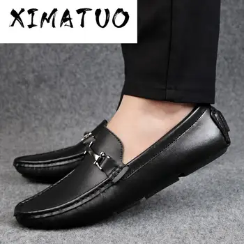

Italian Mens Shoes Casual Brands Slip On Formal Luxury Shoes Men Loafers Moccasins Genuine Leather Brown Driving Shoes