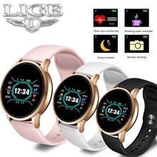 LIGE, женские умные часы, для женщин, кровяное давление, пульсометр, фитнес-трекер, спортивный смарт-браслет, будильник, напоминание, умные часы