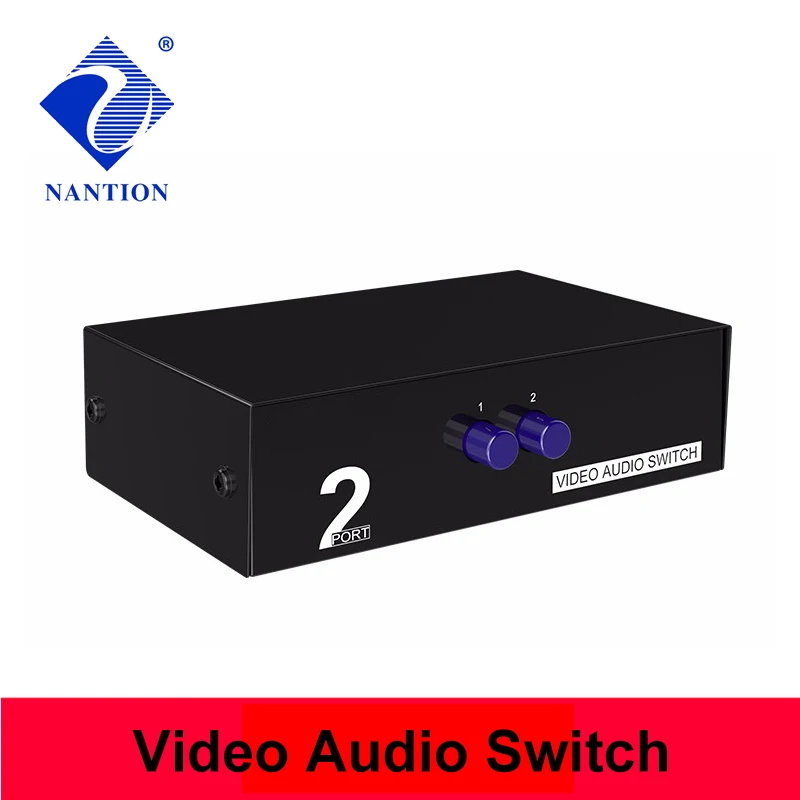 2 Port AV Switch RCA switcher Audio Video Selector AV audio and video switcher 2 in 1 out interface RCA interface MT-231AV