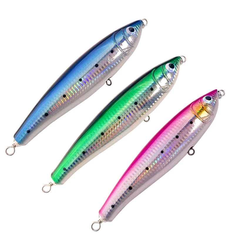 TEASER Wooden Floating Boat Surface Trolling Pencil Lure 70g Topwater  Artificial Hard Bait Wobbler Stickbait Bass Fishing Lure