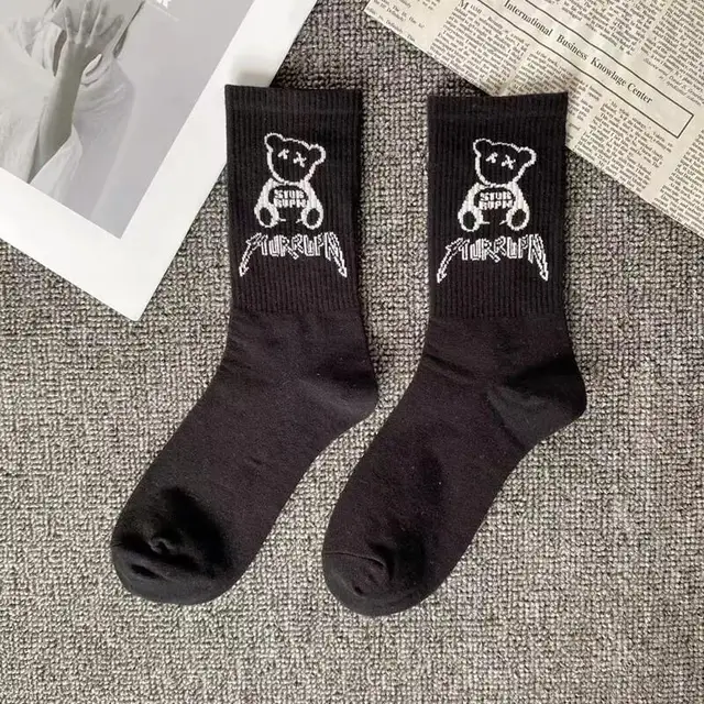 Street fashion creative Travis Scott socks interesting design pattern hip hop men socks happy novelty crew men socks 37