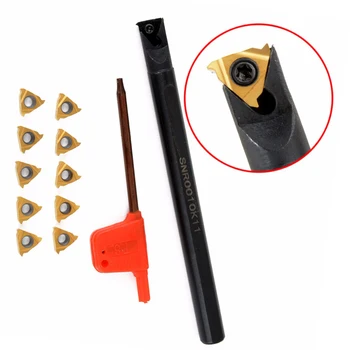 

Internal Lathe Threading Boring Bar Holder SNR0010K11 With 10x Inserts Set New