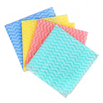 

4 Packs Drawing Style Dish Towel Kitchen Cleaning Towels Disposable Dishcloth (Yellow, Blue, Pink, Green, 1 Pack Each)