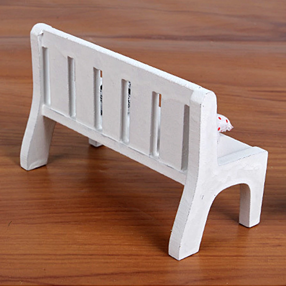 New Mini Wooden Pillows Chairs with cushions Fairy Garden Decorations innovative wood craft Luxury Furniture Accessory