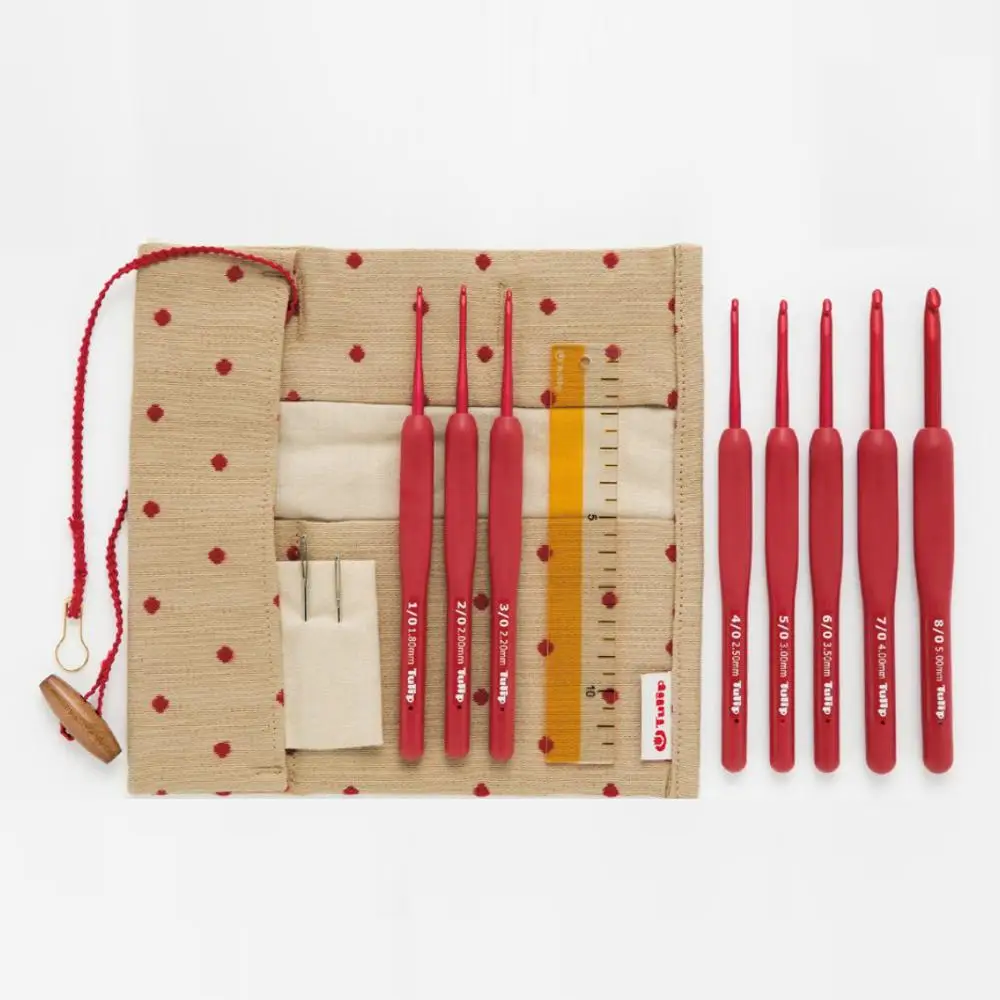 Tulip TED-001 ETIMO Red Crochet Set with Cushion Grip 1.8MM 2.0MM 2.2MM 2.5MM 3.0MM 3.5MM 4.0MM 5.0MM 5.5MM 10MM 12MM 15MM | Дом и сад