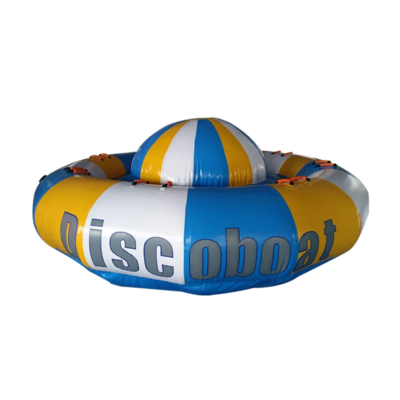 PVC Inflatable UFO Toy for Sale, Crazy UFO, Towing Disco Rotating Gyro Boat, Water Toy