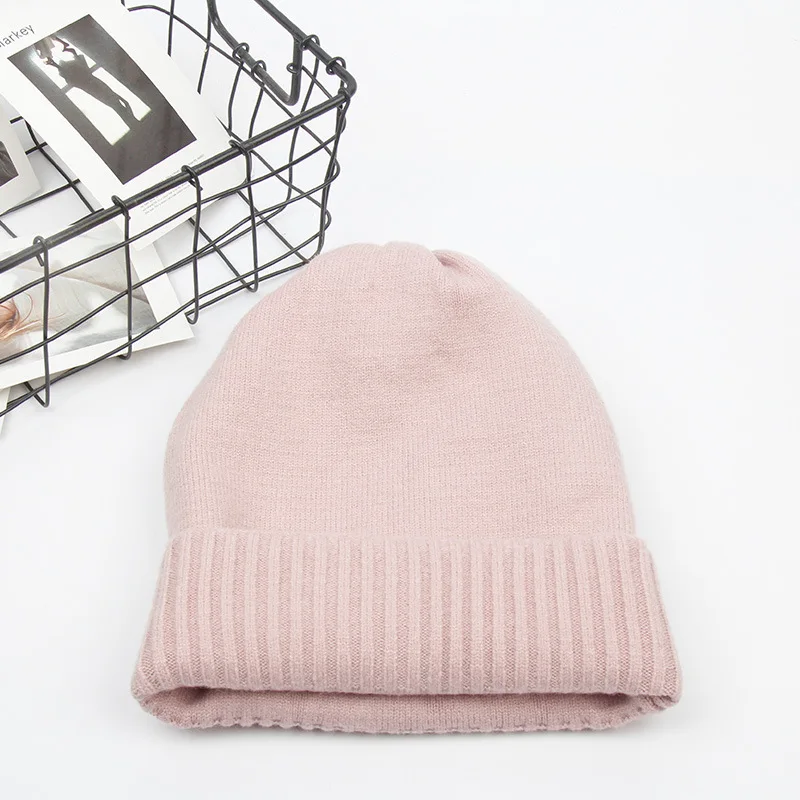pink Fashion Winter Hats for Woman New Beanies Knitted Solid Cute Hat Girls Autumn Female Beanie Caps Warmer Bonnet Ladies Casual Cap - Цвет: pink