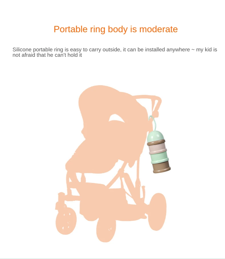 3 Layers Frog Style Portable Baby Food Storage Box Essential Cereal Cartoon Infant Milk Powder Toddle Snacks Container for Food