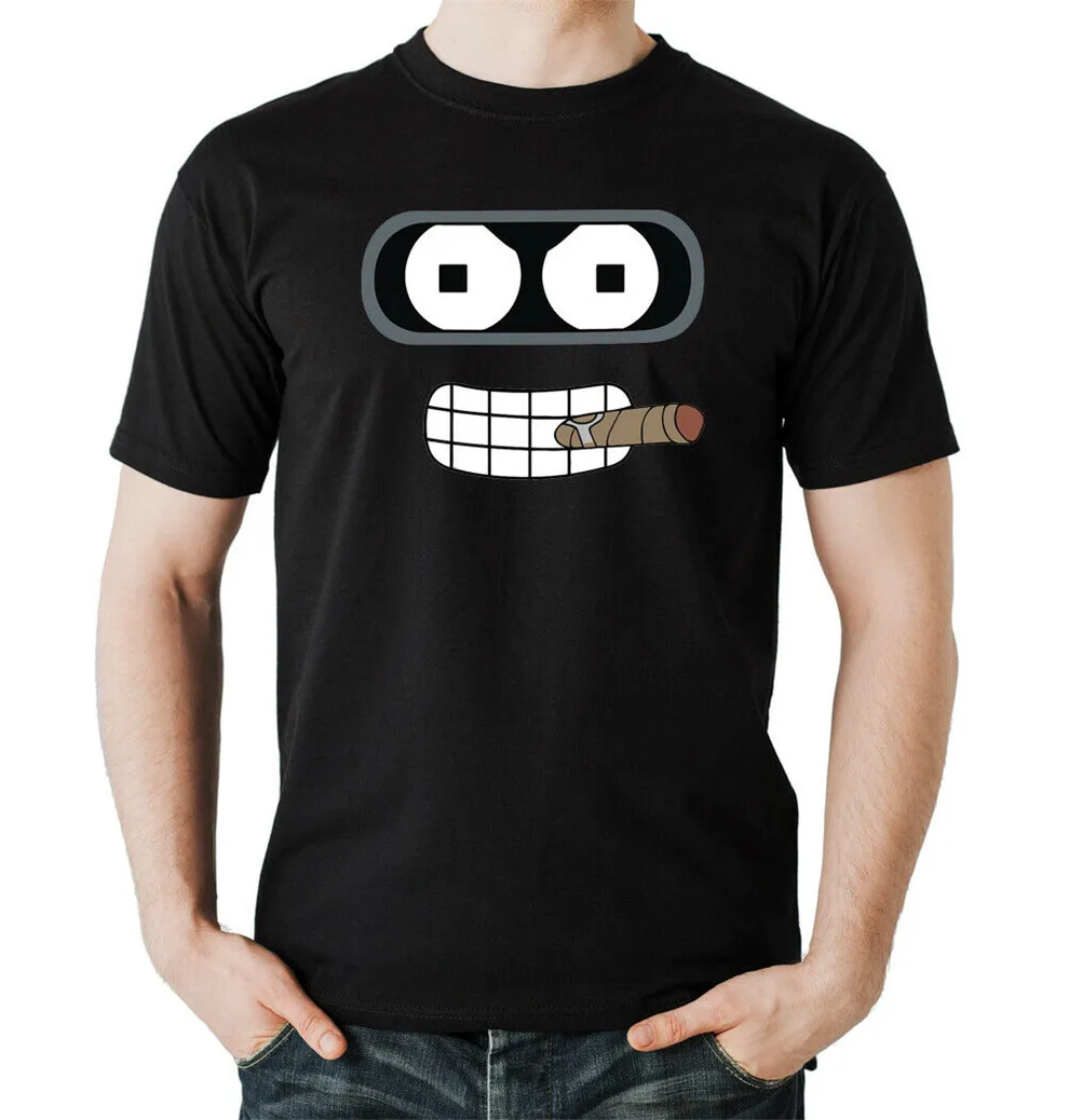 Футболка Bender Face для мальчиков полностью фигурная футболка с черным лицом и