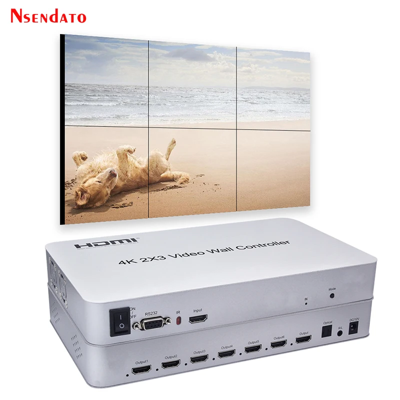 4K 2X3 Hdmi-Compatibile Tv Video Wall Controller Multiprocessore Hdmi Video Tv Screen Stitching Processor Splicer Switch Splicing