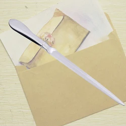 Couteau à enveloppe de bureau en argent massif, ouvre lettres pratique en acier inoxydable universel pour l'école, main légère 