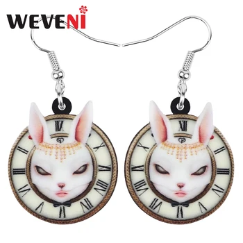 

WEVENI Acrylic Round Easter Eggs Hare Rabbit Bunny Earrings Animal Dangle Drop Jewelry For Women Kids Fashion Gift Decoration
