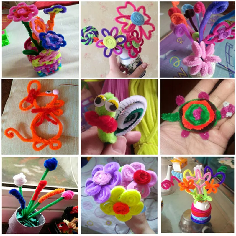100pcs 30cm Chenille Stems Pipe Cleaners Kids Plush Educational Toy Colorful Pipe Cleaner Toys Handmade DIY Craft Supplies images - 6