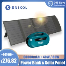 

Outdoor Power Bank Camping 220V 60000mAh Solar Generator Car Jump Starter Emergency Backup Power With Folding Solar Panel 18V