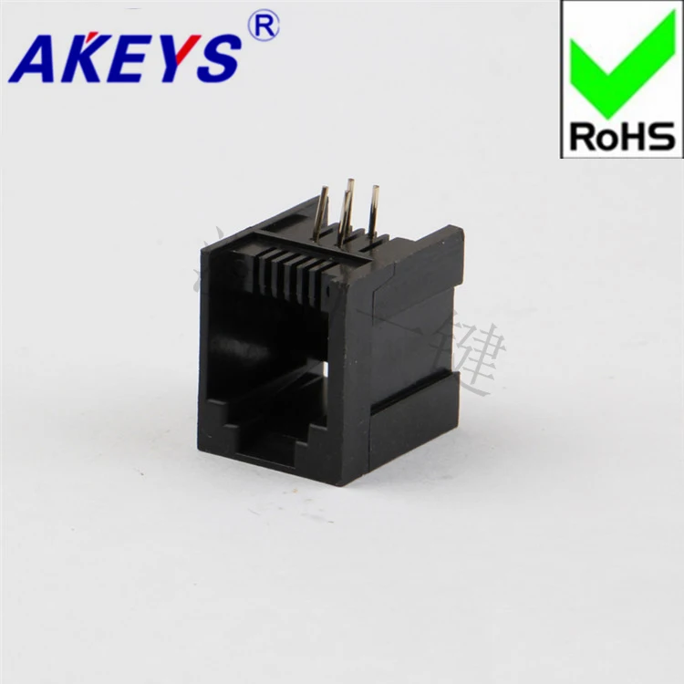 5 шт. 5521 pcb 6p4c infinite 90 Degree Black Stitchable RJ11 розетка 8 портовая телефонная