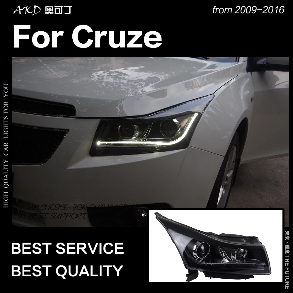 АКД стайлинга автомобилей Фара для Chevrolet Cruze светодиодные фары 2009 2016 с двойными