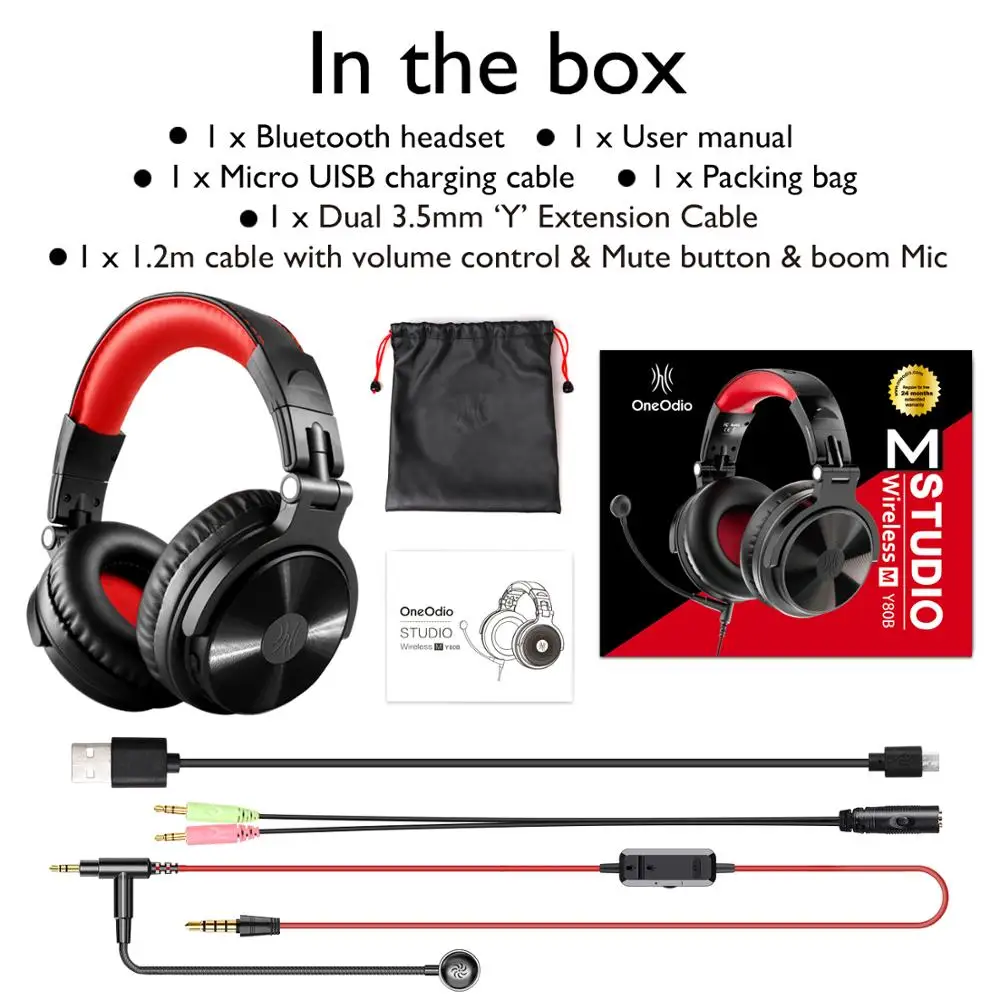 Fones de Ouvido sem Fio com Estender Bluetooth para Xbox Mic para Chating Oneaudio Novo Gaming Headset Dobrável Portátil Etc - Image 6