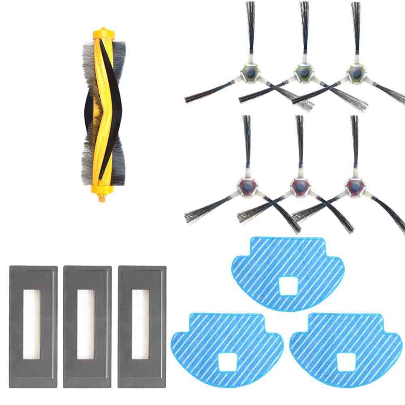 

EAS-13-Pack Mopping Cloth Central Main Brush Side Brush Hepa Filter for Ecovacs Deebot Ozmo 930 Robotic Vacuum Cleaner Parts