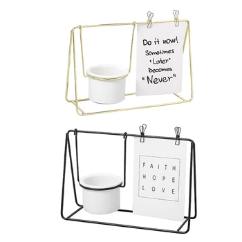 

Nordic Style Flower Vase Wrought Iron Bracket Photo Frame Creative Picture Frame Tabletop Home Decorations Hydroponic Vases