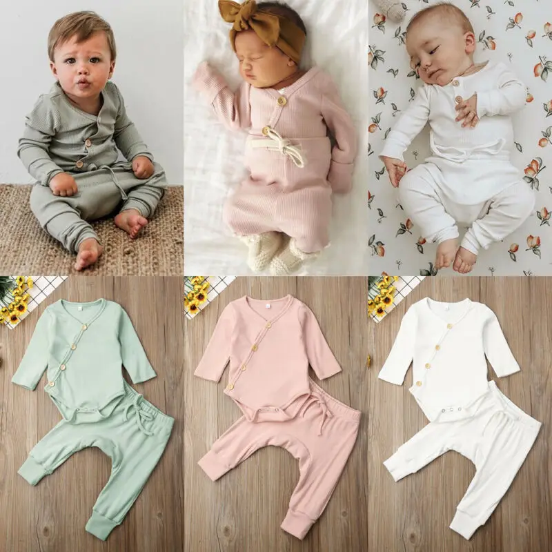 Emmababy Одежда для новорожденных мальчиков и девочек, удобный комбинезон, комбинезон, длинные штаны, комплект одежды