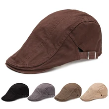 1 шт., Новое поступление, хлопковые береты, шапки для мужчин и женщин, хлопковые Повседневные Головные уборы Гэтсби, регулируемый стиль Newsboy, винтажная плоская кепка, шляпа от солнца